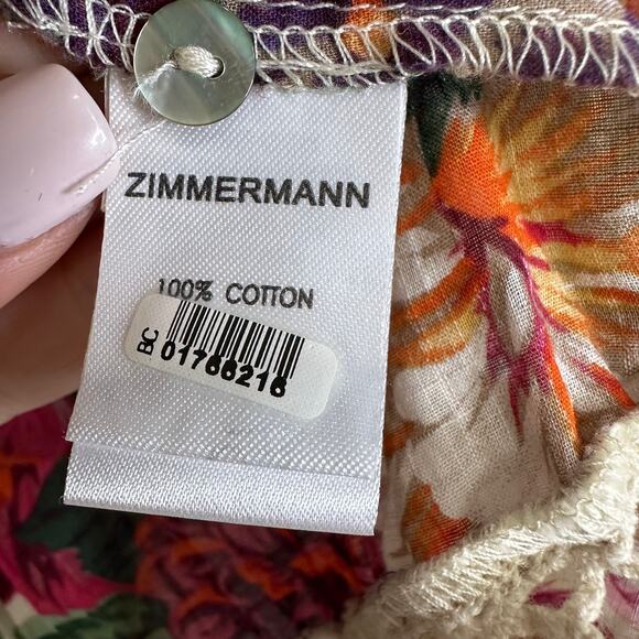 Zimmermann Floral Sundance panelled eyelet smock Blouse size 1 /US 6 - Picture 4 of 11